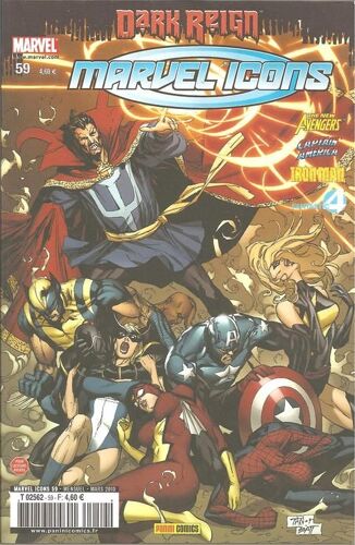Marvel Icons ( Dark Reign )  N° 59 : " Bas Les Masques " ( The New Avengers / Captain America / Iron Man / Fantastic 4 )