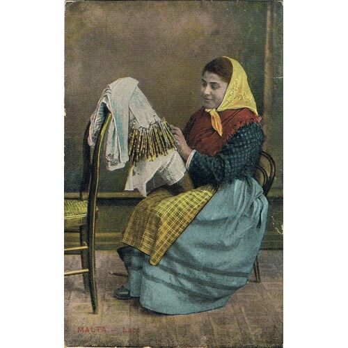 Dentelière  Malte  Carte Ancienne
