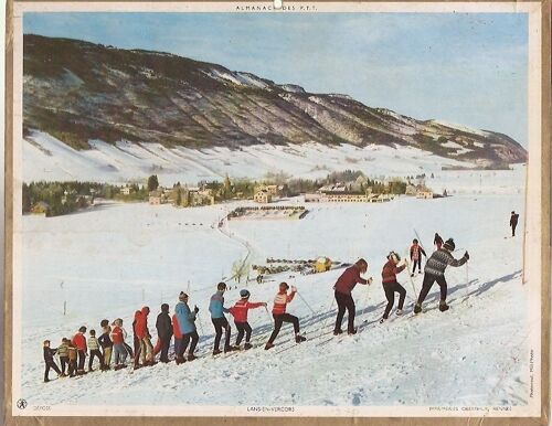 Almanach Des Ptt Oberthur 1970 Enfants Ski Lans-En-Vercors