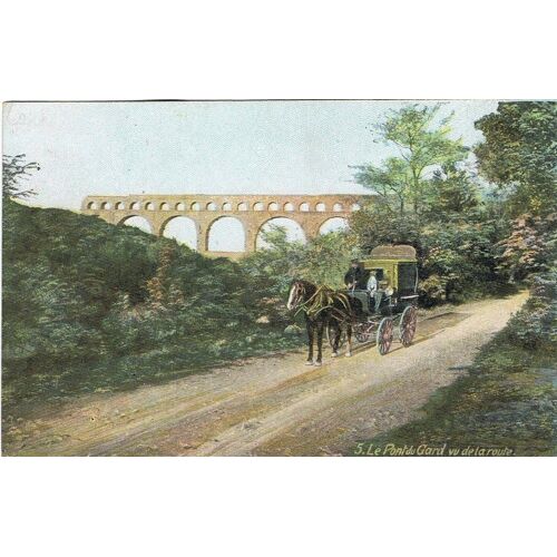 Le Pont Du Gard, Vu De La Route, Remoulins, Les Bords Du Gardon Et La Route Du Chateau De Saint-Privat.4 Cartes Anciennes 1910/1911/1915/1923