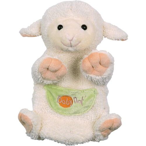 Marionnette Peluche Doudou Mouton Sheep Schaf Inscription Babynat Blanc