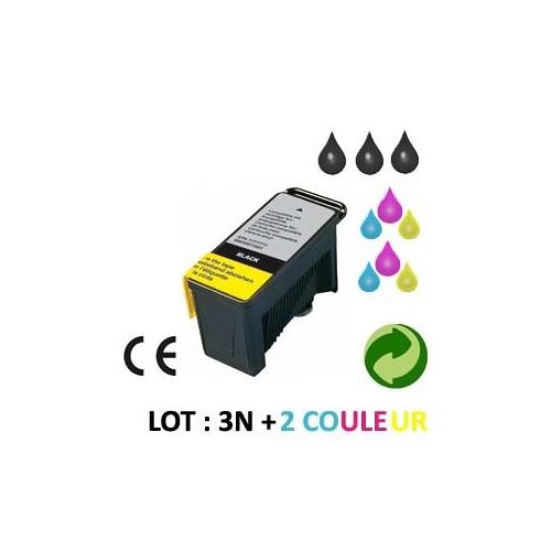 LOT 5 CARTOUCHES JET D ENCRE COMPATIBLE EPSON STYLUS COLOR 680 POUR EPSON STYLUS COLOR 685 : 3 BLACK + 2 COLOR