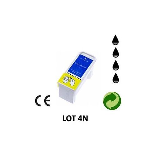 LOT 4 CARTOUCHES JET D ENCRE COMPATIBLE EPSON STYLUS C60 POUR EPSON STYLUS C60 : 4 BLACK