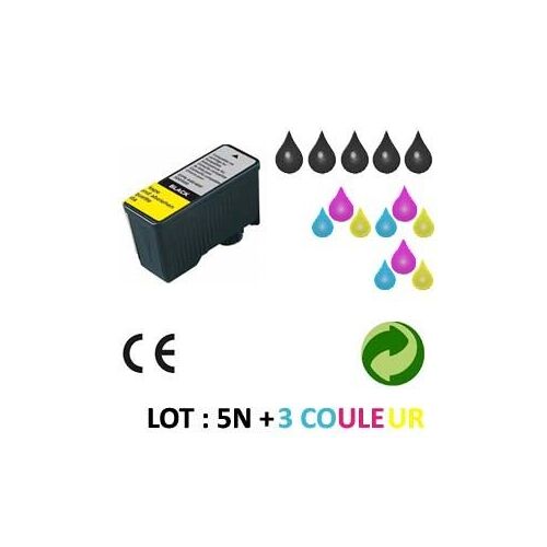 LOT 8 CARTOUCHES JET D ENCRE COMPATIBLE EPSON STYLUS COLOR 440/640/480/500 Universal POUR EPSON STYLUS COLOR 480 SX : 5 BLACK + 3 COLOR