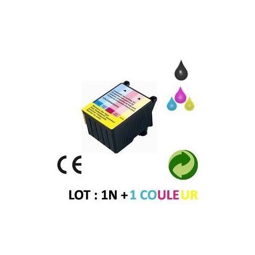 LOT 2 CARTOUCHES JET D ENCRE COMPATIBLE EPSON STYLUS PHOTO 810/820 POUR EPSON STYLUS PHOTO 830 : 1 BLACK + 1 COLOR