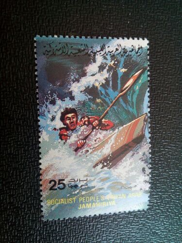 Timbre Libye Yt 1276 Sports Nautiques, Rafting 1984 ( 60604 )
