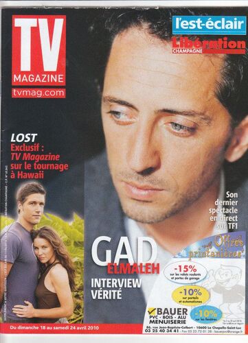Tv Magazine  N° 846 : Gad Elmaleh.Lost.Carla Bruni-Sarkozy.Philippe Bouvard.Vettel.Jordana.Lautner.Golovanoff