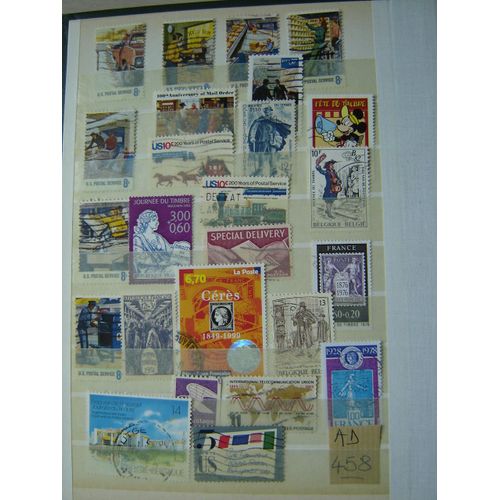 Ad 458 // Lot Timbres Obliteres ** France/Usa/Belgique/Rfa /Facteurs*Lettres*Poste*Communication