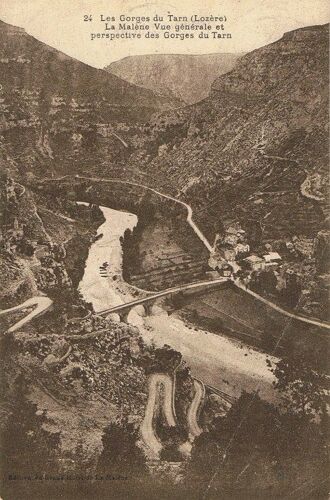 Gorges Du Tarn (Lozère) La Vallée À La Malène. Cartes Anciennes 1929