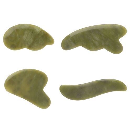 1pc Naturel Jade Pierre Guasha Conseil Corps Peau Masseur Visage Massage Stress Soulagement De La Douleur Peau Grattoir Soins De Santé