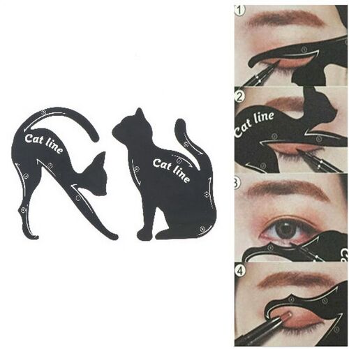 Eyeliner Professionnel Pour Femmes, 2 Pièces, Ligne Yeux De Chat, Outils De Maquillage, Pochoirs, Modèle Façonneur, Sourcils, Ombre À Paupières, Vente En Gros 