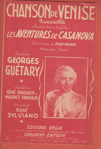 Chanson De Venise "Les Aventures De Casanova" Georges Guétary