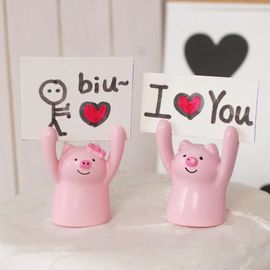 Figurines Cochon Rose Dessin Animé 1 Pièces Décoration De Gâteau Avec Porte-Cartes Mini Figurines D'animaux Jouets Pour Anniversaire Décorations De Gâteaux De Baby Woman