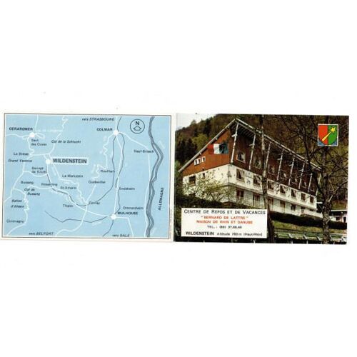 Carte Dépliant (3 Volets, 10x14 Cm) Centre De Repos De Lattre, Maison Rhin & Danube, Widenstein