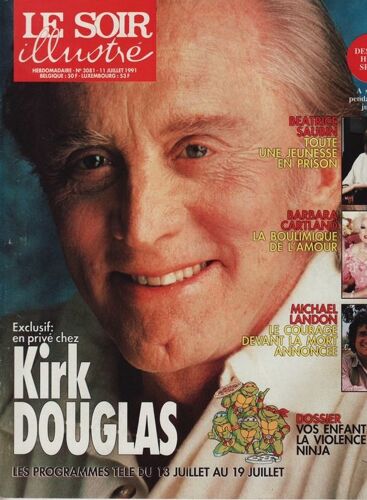Le Soir Illustré / 11-07-1991  N° 3081 : Edition Belge - Kirk Douglas (4p) - Steffi Graf (1p) - Michael Landon (2p) - Mathilda May (1p)