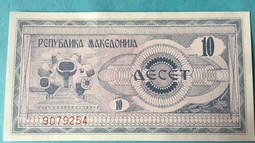 Billet Macédoine 10 Dinar - 1992