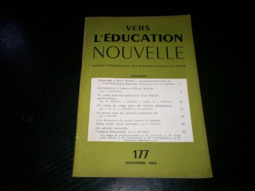 Vers L'education Nouvelle  N° 177