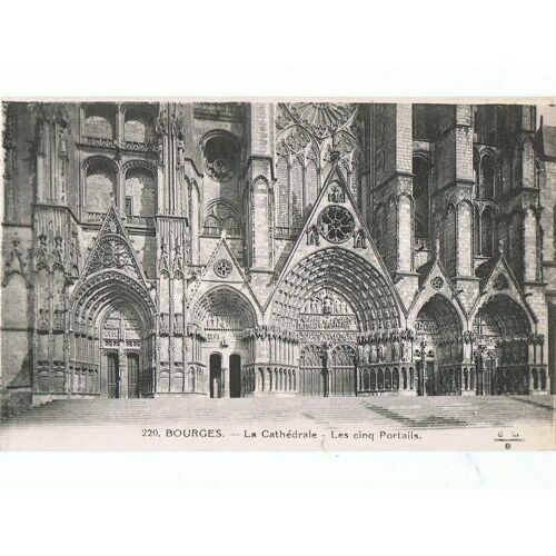 Bourges, Cathédrale - Tapisserie De La Chapelle Du Sacré-Coeur,La Crypte, 5 Cartes Anciennes