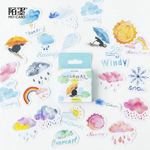 Étiquette Autocollante De Bon Ou Mauvais Temps, Papeterie Décorative Pour Scrapbooking, Pour Album Journal Intime, Diy Bricolage