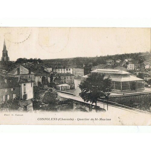 Confolens ( Charente) Quartier De Sainte-Maxime Carte De 1928 Avec Timbre Et Cachet