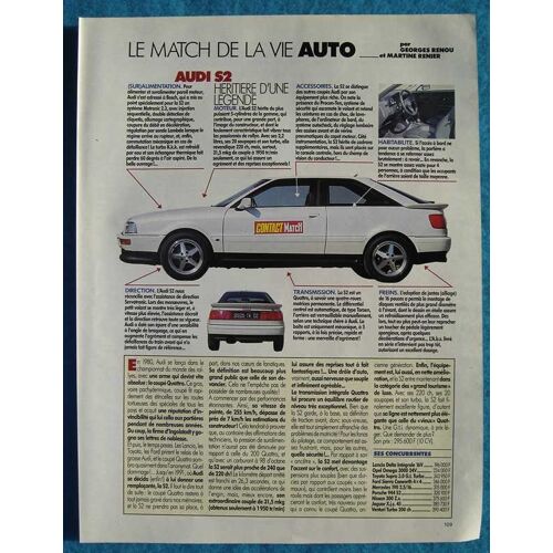 Publicité Papier - Voiture Audi S2 De 1991