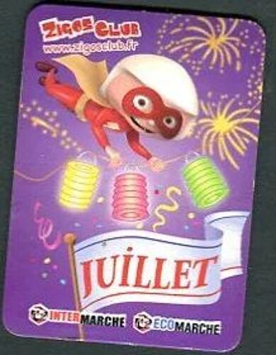 Magnet - Série Les Zigos Club - " Juillet " - Pâturages - Intermarché - 2010