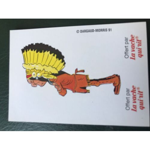 Image Silhouette Personnage Recto-Verso N°7 Le Chef Indien - Lucky Luke - La Vache Qui Rit - Dargaud Morris 1991 - Polychrome - 7x5 Cm