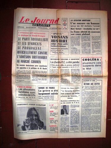 Le Journal Du Centre 1971  N° 8368 : L'offensive Anti -Européenne Se Développe En Grande-Bretagne