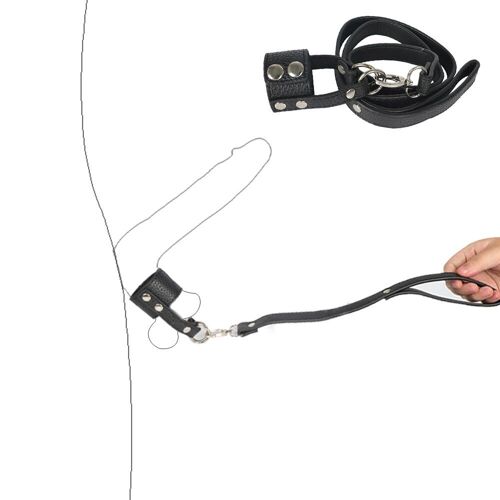Civière De Boule Avec La Laisse, Laisse De Chaîne D'aide De Sexe D'impuissance D'érection D'anneau De Pénis, Restrictions De Bondage De Civière De Boule D'anneau De Coq En Cuir
