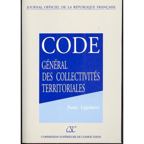 Code General Des Collectivites Territoriales  Partie Legislative