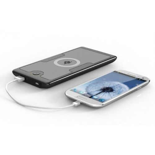 Batterie Externe Portable 6000 Mah Et Chargeur Sans Fil Compatible Qi - Noir