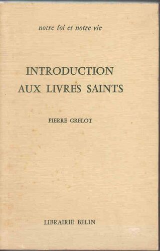 Introduction Aux Livres Saints