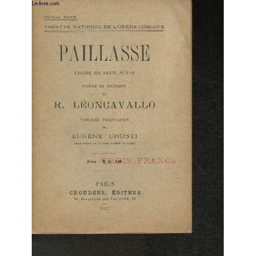 Paillasse- Drame En 2 Actes