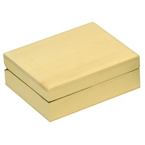 Boite Coffret En Bois Carte 12 X 9.5 H 4 Cm