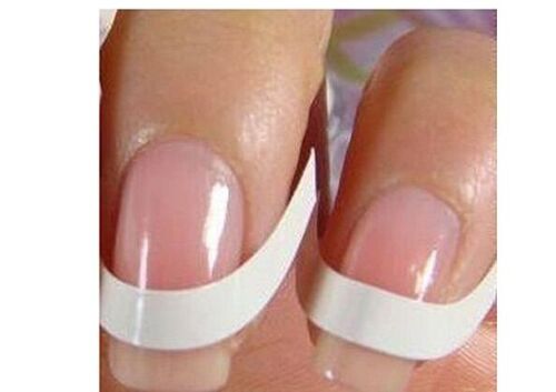 48 Pièces/Paquet Blanc Français Ongles Autocollants Doigt Pointe Guides Autocollant Bricolage Ligne Conseils Autocollants Et Décalcomanies Manucure Bande Nail Art Forme 