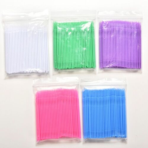 Xm 100 Pièces/Paquet Pinceaux De Maquillage Jetables Écouvillon Microbrosses Outils D'extension De Cils Outils De Suppression De Cils Individuels Charpie 