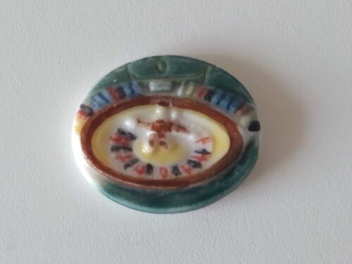 Fève Brillante Céramique Roulette Jeux Casino