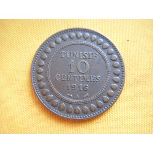 Pièce Bronze 10 Centimes Tunisie 1916