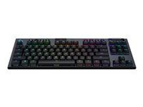 Logitech G915 TKL Tenkeyless LIGHTSPEED Clavier de jeu mécanique RVB sans fil - Clavier - backlit - sans fil - USB, Bluetooth, 2.4 GHz - AZERTY - Français - commutateur : GL Linear - carbone