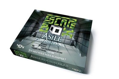 Escape Box Asile Psychiatrique - Contient : 3 Livrets, 131 Cartes, 1 Bande-Son De 60 Minutes, 1 Poster, 6 Badges