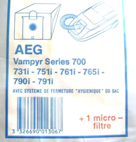 AEG AE22 - 5 sacs aspirateur + 1 micro filtre pour AEG vampyr séries 700 - 731i - 751i - 761i - 765i - 790i - 791i