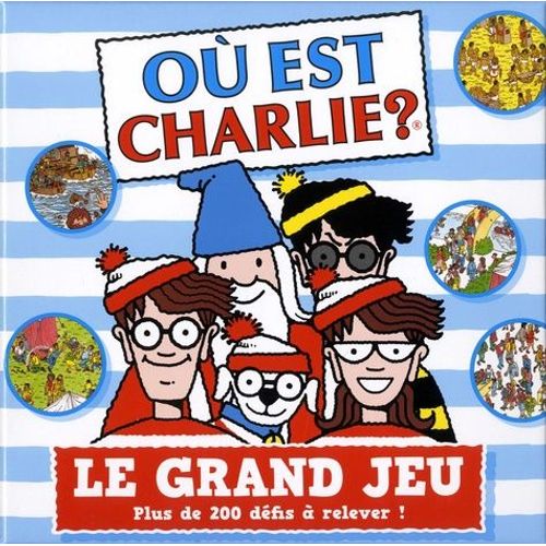 Où Est Charlie ? Le Grand Jeu - Avec 1 Grand Plateau De Jeu - Des Pions-Personnages Et Des Pions-Objets - 1 Dé - 1 Sablier - 200 Cartes Défis - 20 Cartes-Scènes À Observer