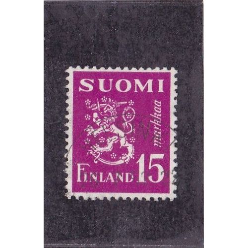 Timbre Oblitéré De Finlande Série Courante Rouge Carminé