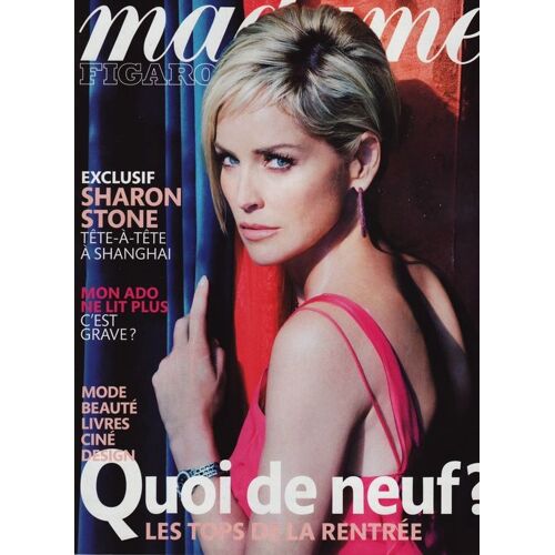 Madame Figaro 01-09-2007  N° 19621 : Sharon Stone (8p) Lou Doillon (1p) Kate Moss Pour Longchamp (6p) Patrick Bruel (1p) Isild Le Besco (1p) Aïssa Maïga (1p) Emmanuelle Seigner (1p) Suzanne Vega (1p)