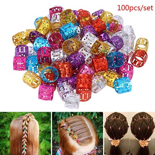 50/100 Pièces 6 Couleurs Disponibles La Redoute Accessoires Perles Mixtes Anneau De Cheveux Réglable Pour Tresses Pinces À Cheveux Perles Dreadlock 