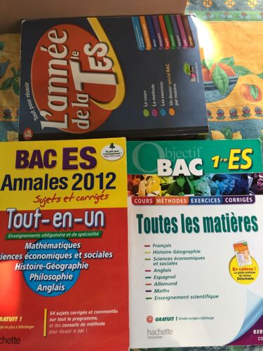 Bac Es - Tout Pour Réussir L Année De La Terminale Es- Bac Es Annales 2012, Sujets Et Corrigés Tout En Un - Bac 1ère Es, Cours, Méthode, Exercices, Corrigés Toutes Les Matières