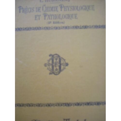 Précis De Chimie Physiologique Et Pathologique Précis De Chimie Physiologique Et Pathologique
