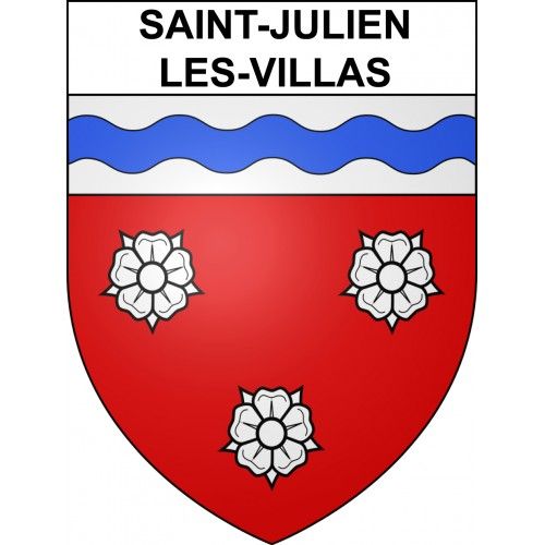 Saint-Julien-Les-Villas 10 Ville Sticker Blason Écusson Autocollant Adhésif - Taille : 17 Cm