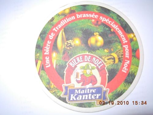 Sous Bock , Biere De Noel Maitre Kanter