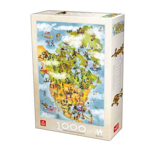 Puzzle 1000 Pièces Cartoon Collection - Carte Des Usa